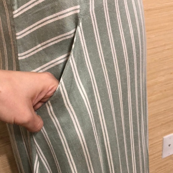 RVCA Nouveau Striped Mint Green Open Back Viscose Midi Dress Size Small - Picture 7 of 16